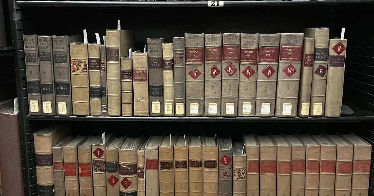 Indiana Supreme Court Law Library rare books shelf