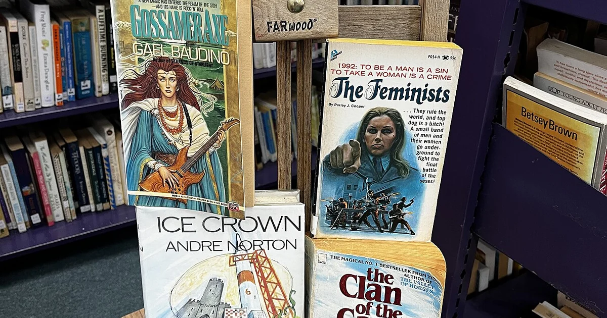 Books on display at the Women's Library in Newtown