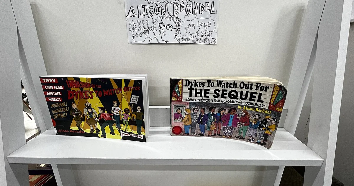 Books on display at the Women's Library in Newtown